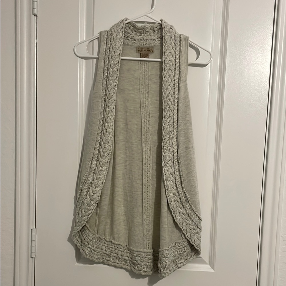 Anthropologie Cream Shrug with Textured Knit
